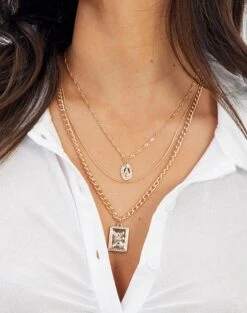 Plated Rectangle Hoop Earring 2 Pack -Swoon Fashion 3 chain necklace pack gold front je52156nl 3