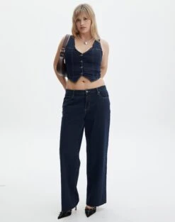 One Shoulder Split Side Knit Top -Swoon Fashion aimee low rise straight jean last rodeo indigo front jd54235pdnm 1