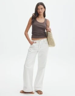 High Rise Tailored Wide Leg Panelled Pant -Swoon Fashion aimee low rise straight jean monaco milk front jd54235pdnm 12