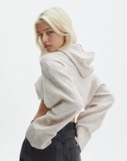 Hooded Cropped Knit -Swoon Fashion ally hooded crop neutral back kl90069rpol