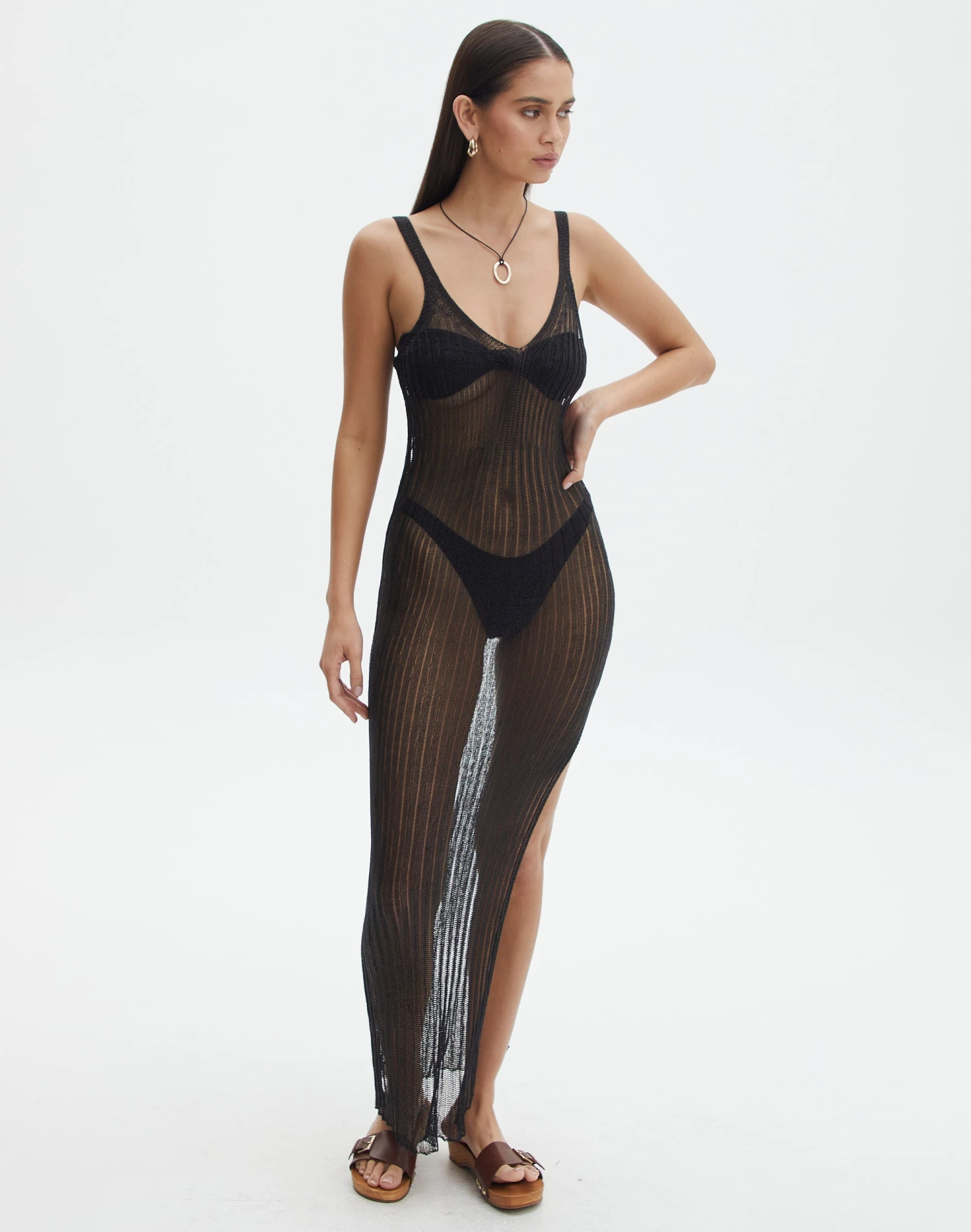 Sheer Metallic Maxi Dress 4 Sheer Metallic Maxi Dress - Image 2