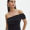 One Shoulder Asymmetric Top -Swoon Fashion arabella assymetric top black front tv131045pln 1