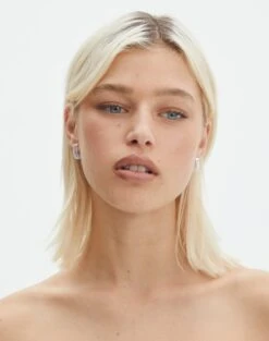 High Rise Flare Ponte Pant -Swoon Fashion aries plated triple chain hoop silver front je144621ear