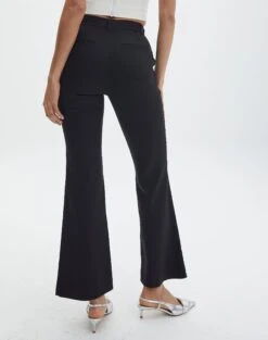 High Waisted Tailored Flare Pants -Swoon Fashion bali tailored pant black back pw120212pln