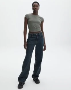 Supersoft Backless Short Sleeve Top -Swoon Fashion bayley backless top cypress detail ts73693pch