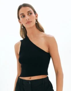 One Shoulder Open Back Strappy Tank