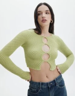 Bubble Stitch Long Sleeve Button Up Top -Swoon Fashion bobby bubble stitch cardi beginners luck front kc106197knt