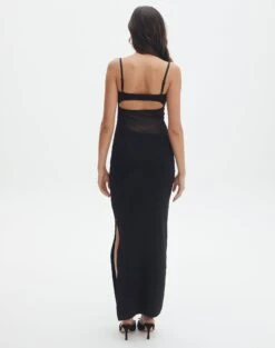 Knit Cut Out Maxi Dress -Swoon Fashion camilla cut out knit dress black back kd90580knt