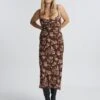 Print Cowl Neck Maxi Dress