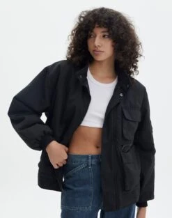 Reversible Cropped Puffer Vest -Swoon Fashion carter oversized jacket black front cs107174pln 2