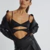 Cut Out Satin Bodysuit -Swoon Fashion cartia cut out bodysuit black front tb106803sat 8