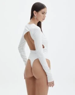 Supersoft Backless Long Sleeve Bodysuit -Swoon Fashion cassidy cut out bodysuit milk detail tb118064pch