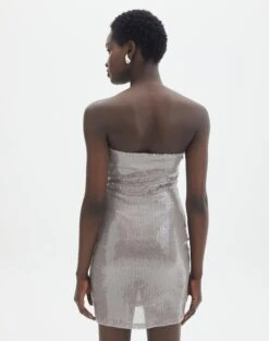 Strapless Mini Sequin Dress -Swoon Fashion chelsea mini sequin dress silver back ds141680sqn