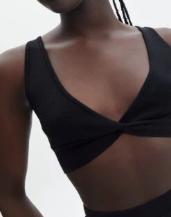 Knit Twist Front Crop Top -Swoon Fashion co anwar twist knit black imageback kv109493ne