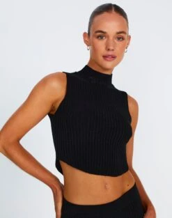 Ribbed Knit Maxi Skirt -Swoon Fashion co astor knit black front kv109477knt 1