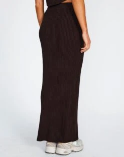 Ribbed Knit Maxi Skirt -Swoon Fashion co astor textured knit midi skirt its soy cute back sl109352knt