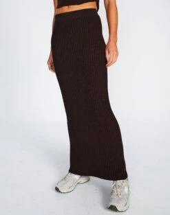 Ribbed Knit Maxi Skirt -Swoon Fashion co astor textured knit midi skirt its soy cute full sl109352knt