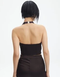 Halter Neck Satin Corset -Swoon Fashion co blume halter corset its soy cute back bv109927sat