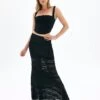 Textured Asymmetrical Panel Maxi Skirt -Swoon Fashion co cally asymmetrical panel skirt black front sl74526tex