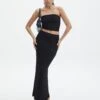 Textured Slim-fit Maxi Skirt -Swoon Fashion co ceejay textured maxi skirt black front sl105516tex