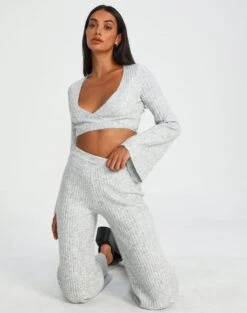 Off The Shoulder Crop Top -Swoon Fashion co cici tie front knit pale grey marle front kc95390rrec 1