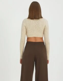 Knit Long Sleeve Cropped Cardigan -Swoon Fashion co flee two button up knit what the shell back kc94537non