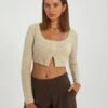 Knit Long Sleeve Cropped Cardigan -Swoon Fashion co flee two button up knit what the shell front kc94537non 4