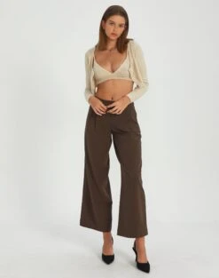 Knit Long Sleeve Cropped Cardigan -Swoon Fashion co flee two button up knit what the shell full kc94537non