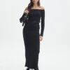 Cotton Panelled Rib Maxi Skirt -Swoon Fashion co gigi panelled rib maxi skirt black front sl127198rib