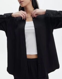 Textured Button Front Shirt 30 Textured Button Front Shirt -Swoon Fashion co gloria textured shirt black imageback bl127680tex