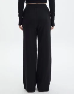 High Rise Wide Leg Knit Pant -Swoon Fashion co harriet wide leg knit pants black back pw53795knt