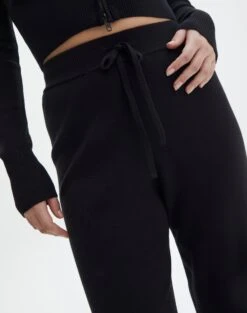 High Rise Wide Leg Knit Pant -Swoon Fashion co harriet wide leg knit pants black imageback pw53795knt