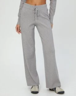 High Rise Wide Leg Knit Pant -Swoon Fashion co harriet wide leg knit pants pale grey marle full pw53795knt