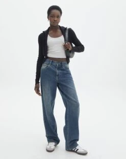 Long Sleeve Zip Through Knit Top -Swoon Fashion co harriet zip thru cardi black full kc90296knt