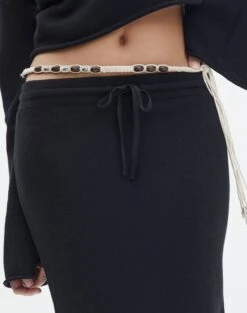 Tie Waist Knit Maxi Skirt -Swoon Fashion co lardee knit tie waist maxi black imageback sl47099knt