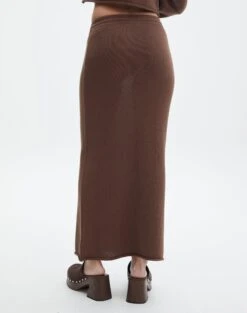 Tie Waist Knit Maxi Skirt -Swoon Fashion co lardee knit tie waist maxi deep umber back sl47099knt