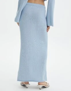 Tie Waist Knit Maxi Skirt -Swoon Fashion co lardee knit tie waist maxi ice cap back sl47099knt