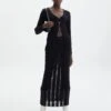 Sheer Ladder Knit Maxi Skirt