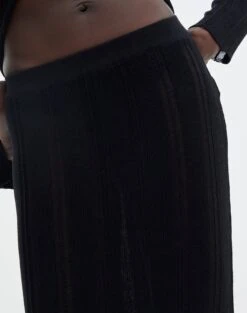 Sheer Ladder Knit Maxi Skirt -Swoon Fashion co lidia knit maxi skirt black imageback sl124834knt