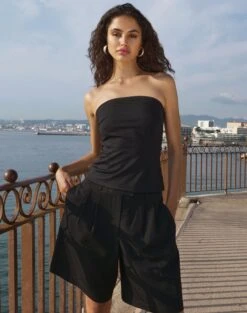 Active Seamless Bike Short -Swoon Fashion co loretta longline tailored short black front sw125303pln