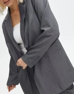 Oversized Blazer -Swoon Fashion co loretta oversized blazer jacket charcoal marle imageback jw51337zhe