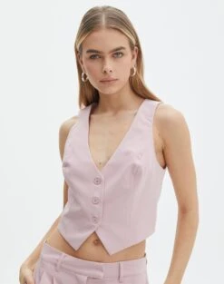 Tailored V Neck Vest -Swoon Fashion co loretta waistcoat baby suit detail bv65137pln