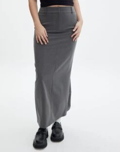 Tailored Maxi Skirt -Swoon Fashion co mailey suiting maxi skirt charcoal detail sl101473mar