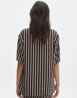 Oversized Contrast Stripe Shirt 25 Oversized Contrast Stripe Shirt -Swoon Fashion co mal box collard shirt soy stripe back bs137014prt