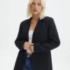 Tailored Oversized Blazer -Swoon Fashion co marly one button blazer black front jw74948pln 4