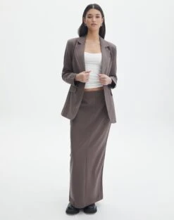 Tailored Oversized Blazer -Swoon Fashion co marly one button blazer irish coffee full jw74948pln