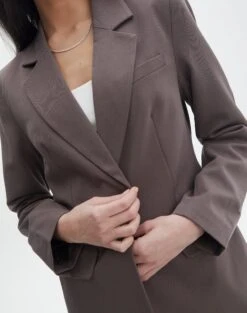 Tailored Oversized Blazer -Swoon Fashion co marly one button blazer irish coffee imageback jw74948pln