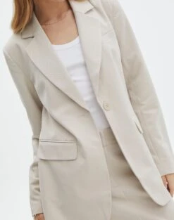 Tailored Oversized Blazer -Swoon Fashion co marly one button blazer oh natural imageback jw74948pln