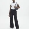 Wide Leg Pinstipe Tailored Pant