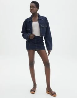 Cargo Denim Mini Skirt